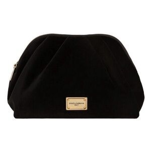 Dolce & Gabbana black velvet makeup bag